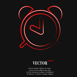 alarm clock flat modern web button and space vector image