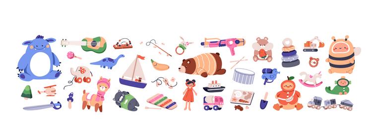 Cute children playing games with toys little boys Vector Image