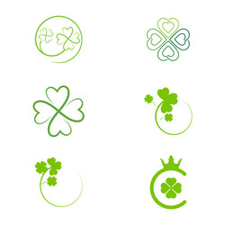 green clover leaf icon template vector