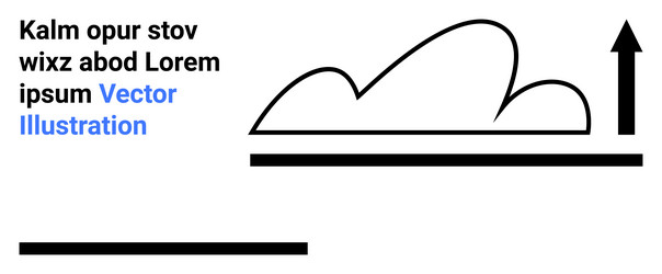 minimal black shapes with arrow and text elements vector image