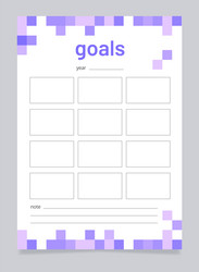 Sports progress tracker worksheet design template Vector Image