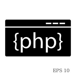 Php code icon isolated on white background vector