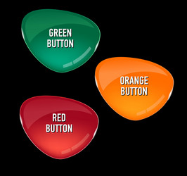 set of colored glass buttons for web interface vector image