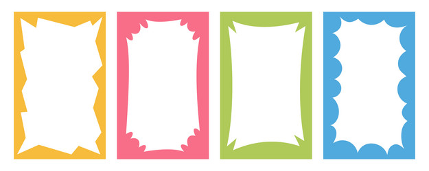 wavy border frame scalloped rectangle fun shape vector image