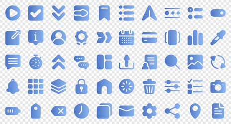 basic user interface essential set gradient icon vector