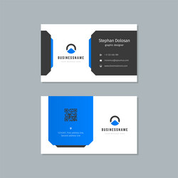 business card design blue and black colors print Vector Image