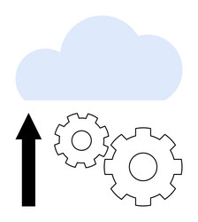 cloud computing and automation with gears vector image