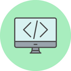 coding line filled circle icon vector image