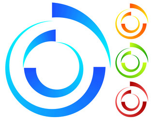 Colorful concentric segmented circles abstract vector