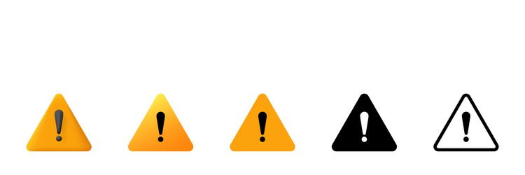 Yellow Exclamation Point Sign Danger Attention Vector Image