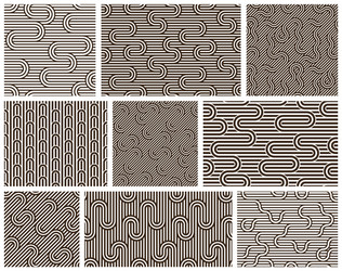 linear seamless backgrounds with twisted lines vector image