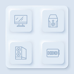 set line computer monitor screen uninterruptible vector image