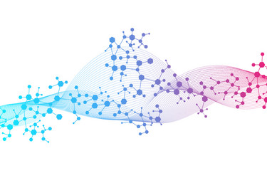 structure molecule and communication dna atom vector image