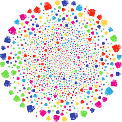 wallet exploding round cluster vector image
