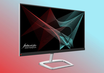 flat computer monitor display 3d vector