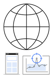 global connectivity with web browser data vector image