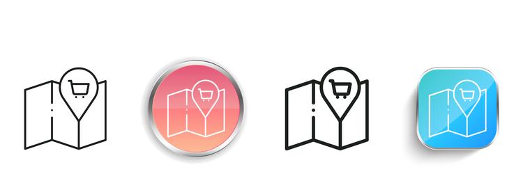 location icon thin linear regular and button vector image