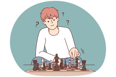 man playing chess feel frustrated vector