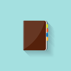 notebook in a flat style reminder diary vector image