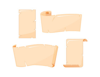set of old paper scrolls and sheets representing vector image