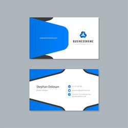 business card design blue and black colors print vector