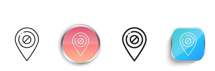 location icon thin linear regular and button vector image