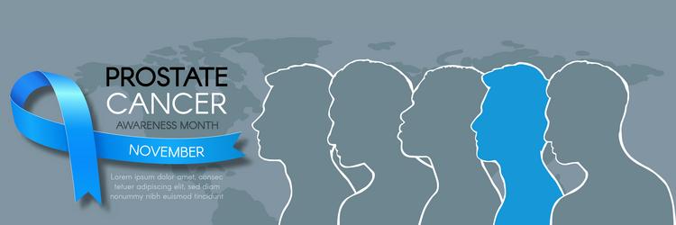 Prostate cancer awareness month blue ribbon Vector Image