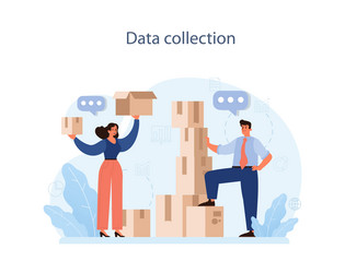 predictive analytics process of using data vector image