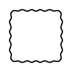 square frame with wiggly edges simple geometric vector image