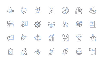 Venture escalation line icons collection growth vector