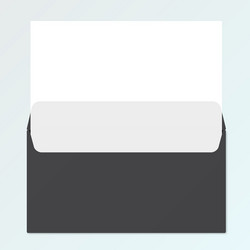 Dl envelopes front and back view open close vector