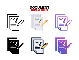document icon set with different styles vector image