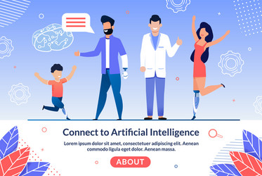 limbs prostheses controlled ai web page vector image