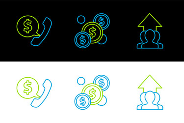 set line growth chart and progress in people crowd vector image