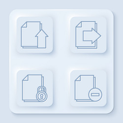 set line upload file document next page arrow vector image