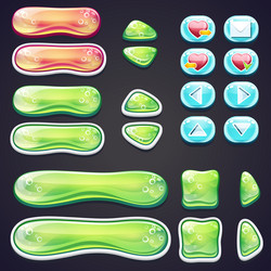 set of beautiful glossy buttons for gaming and web vector image