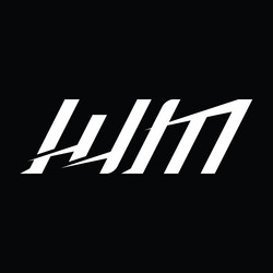 wm logo monogram letter with slice style vector image