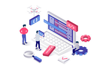 3D Isometric Programming Concept vector image
