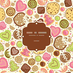 Colorful Cookie Pattern Background vector image