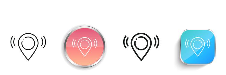 location icon thin linear regular and button vector image
