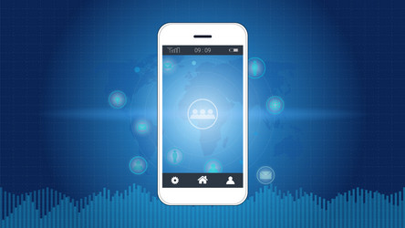 smart phone screen with global network connection vector image