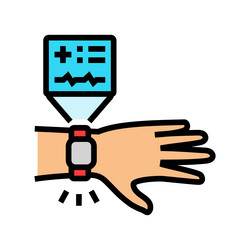 smart wearable device with health metrics color vector image