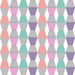 Stacked geometric shapes with striped pattern fill vector