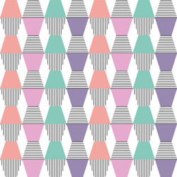 Stacked geometric shapes with striped pattern fill vector