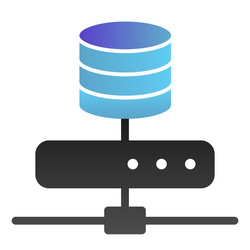 Data storage flat icon computer server color vector