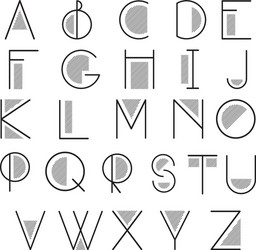 thin line style linear modern font typeface made vector image