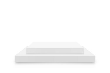 White 3d podium mockup in square shape empty vector