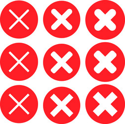 X cross delete remove icon shape button set round vector