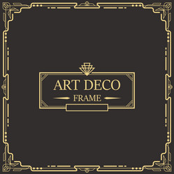 Art Deco Border Frame Template Vector Image