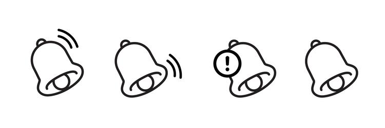 bell icon set ringing with notification vector image